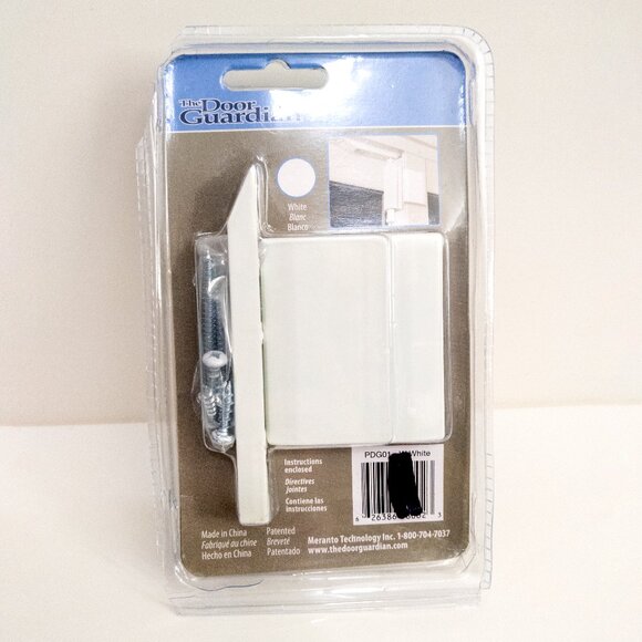 The Door Guardian Childproof Lock for Sliding Doors Safety White Metal Security - Picture 2 of 2